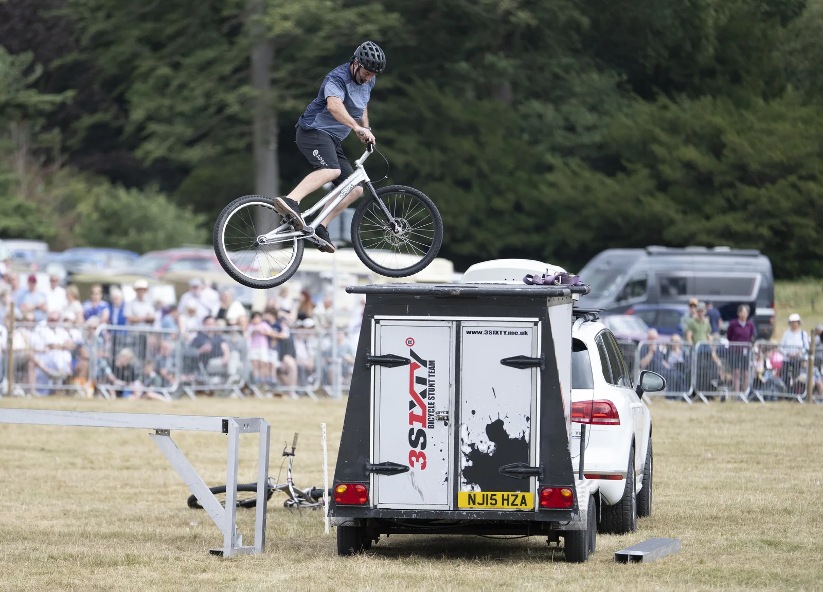 3SIXTY rider above the team’s portable event equipment