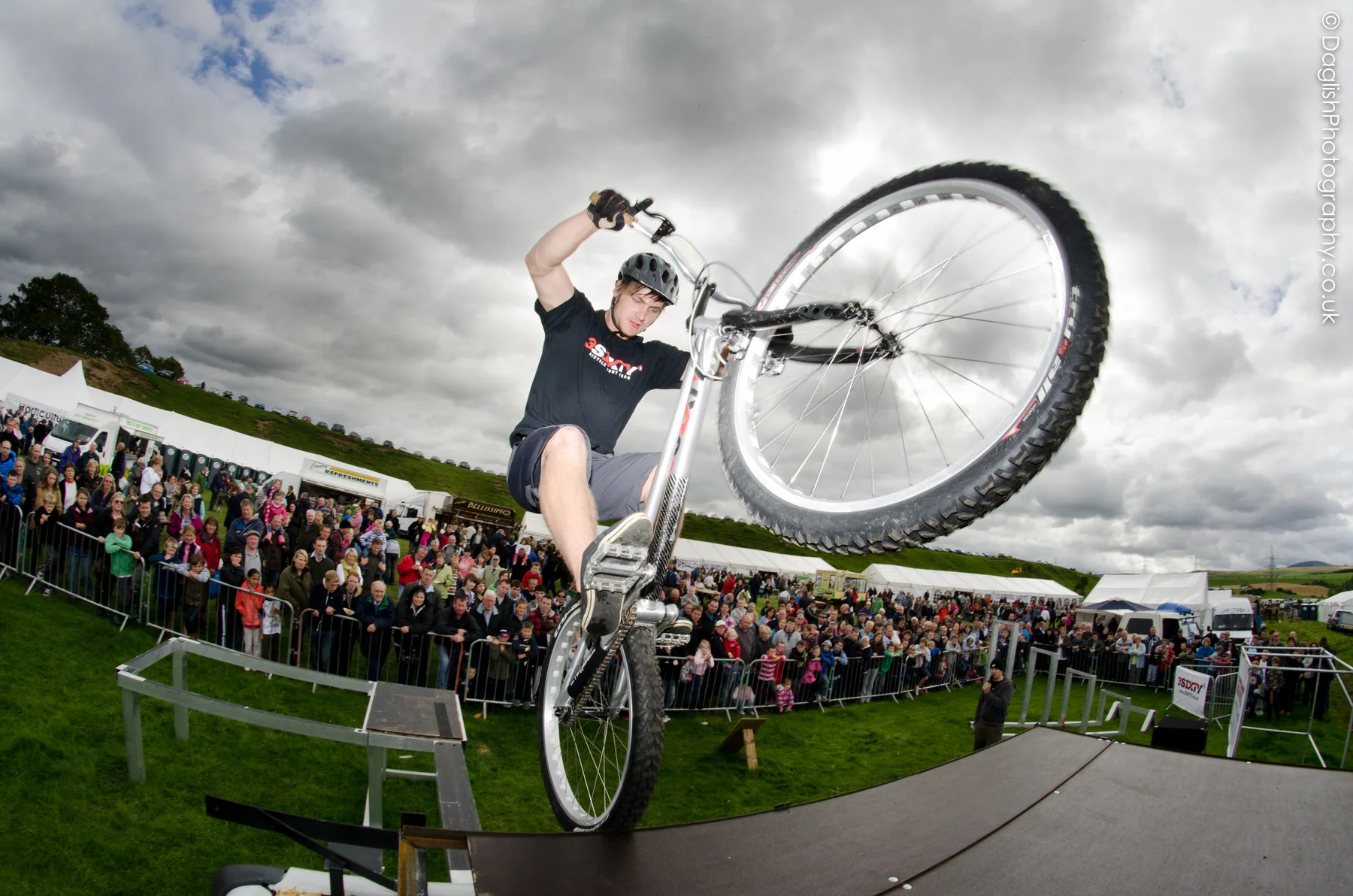 3SIXTY bicycle stunt rider performing at a UK outdoor event