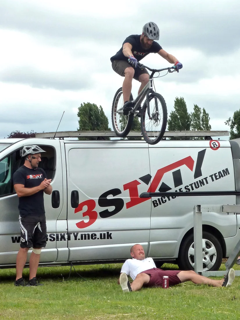 3SIXTY rider performing on the branded event vehicle